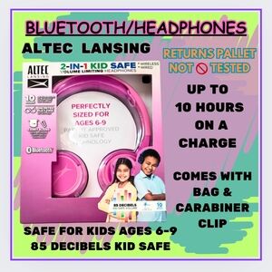 🌈ALTEC LANSING/KIDS 6-9yo HEADPHONES-PINK/ PALLET RETURN/NOT 🚫 TESTED